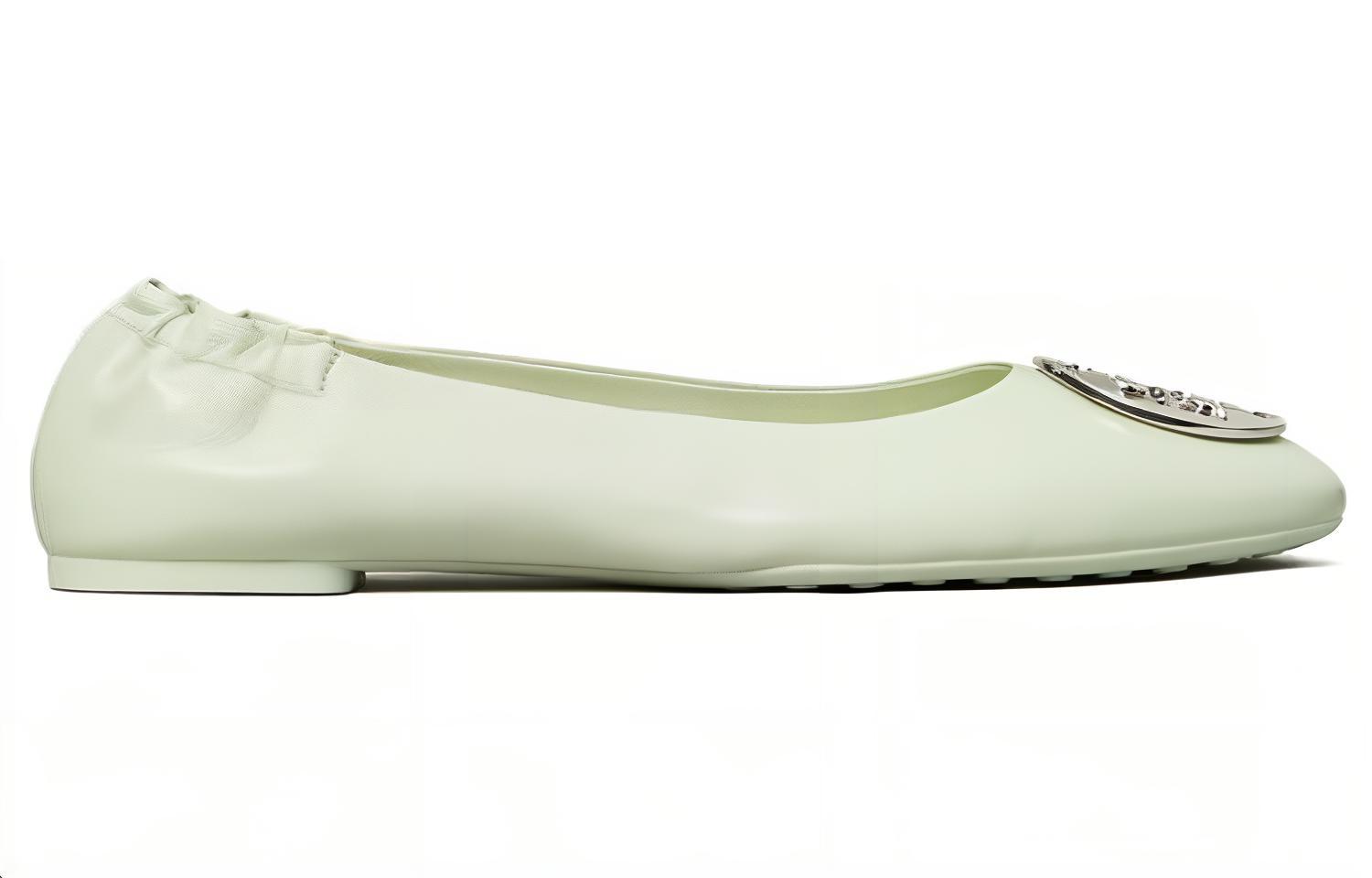 (W) TORY BURCH Leather Round Toe Slip-On Flats 'Green' 圖 2