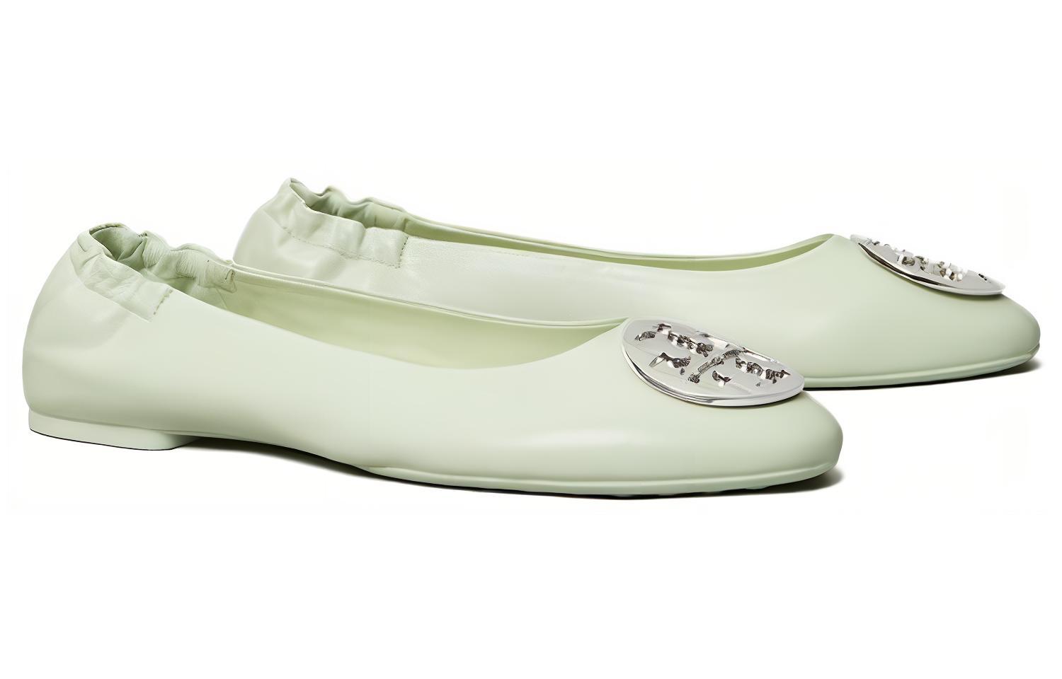(W) TORY BURCH Leather Round Toe Slip-On Flats 'Green' 圖 3