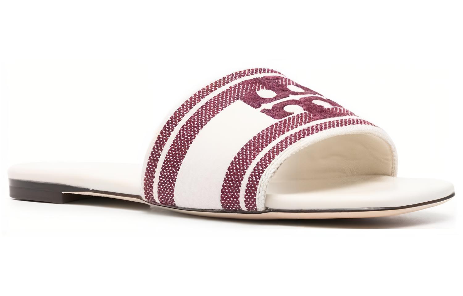 Order (Women) TORY BURCH Leather Slide 'White Casual Open-Toe' 150686-020