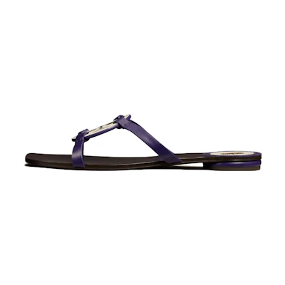 (W) TORY BURCH Leather Slide Sandal 'Blue'
