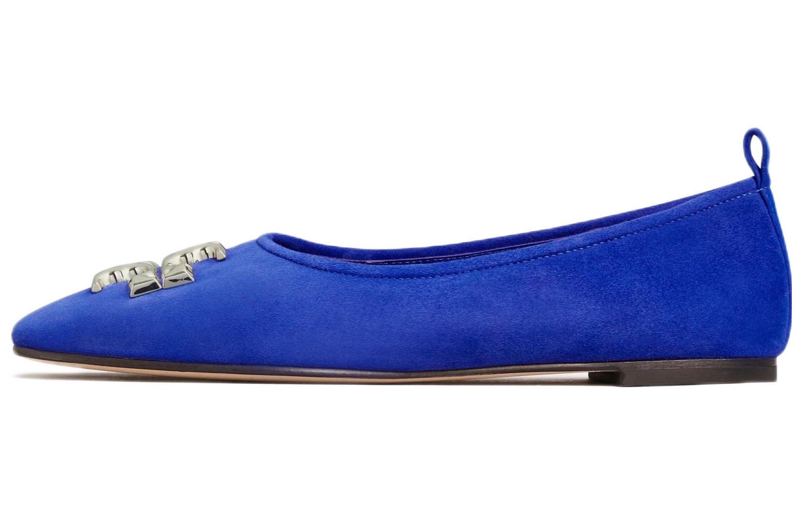 (W) TORY BURCH Leather Slip-On Flats 'Blue'