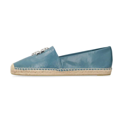 (W) TORY BURCH Leather Slip-On Low-Top Espadrille 'Blue'
