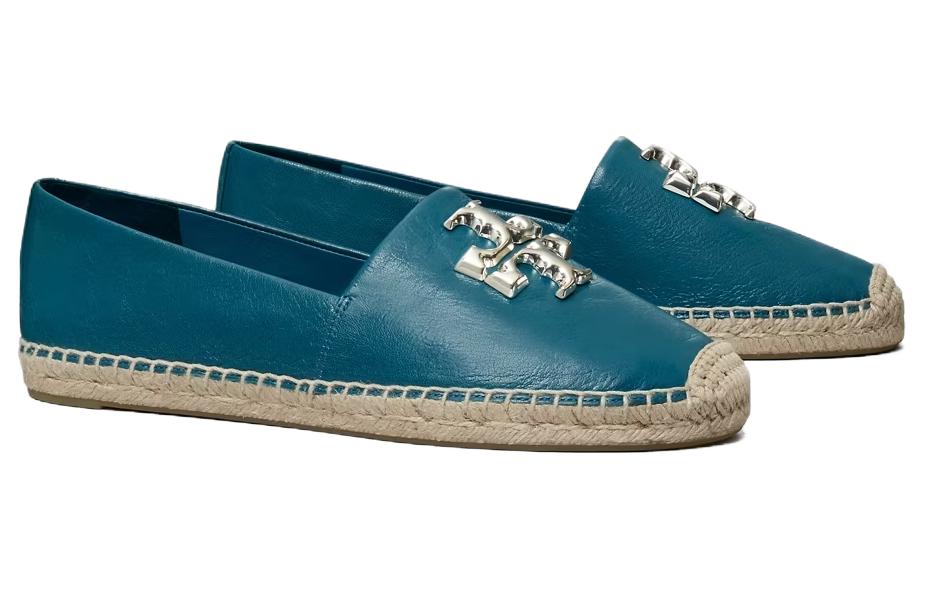 (W) TORY BURCH Leather Slip-On Low-Top Espadrille 'Blue' 圖 3