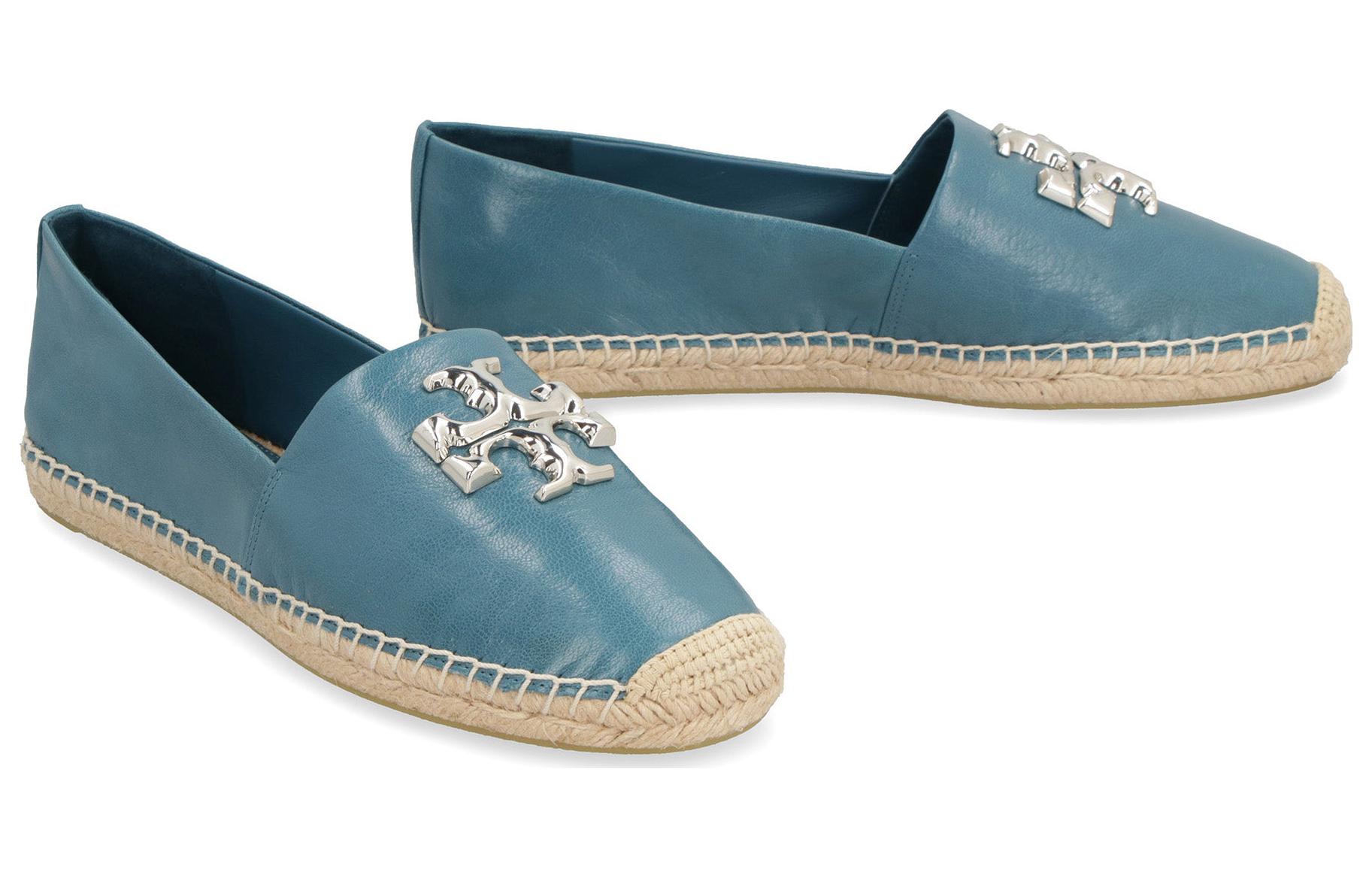 (W) TORY BURCH Leather Slip-On Low-Top Espadrille 'Blue' 圖 4