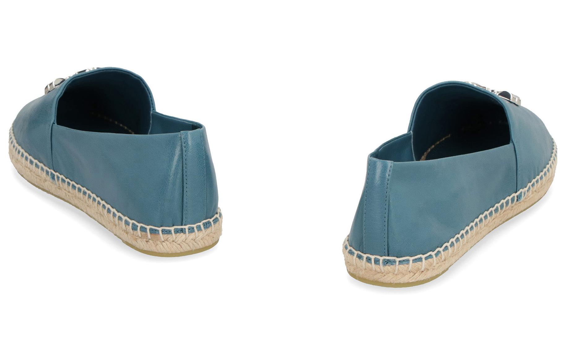 (W) TORY BURCH Leather Slip-On Low-Top Espadrille 'Blue' 圖 5