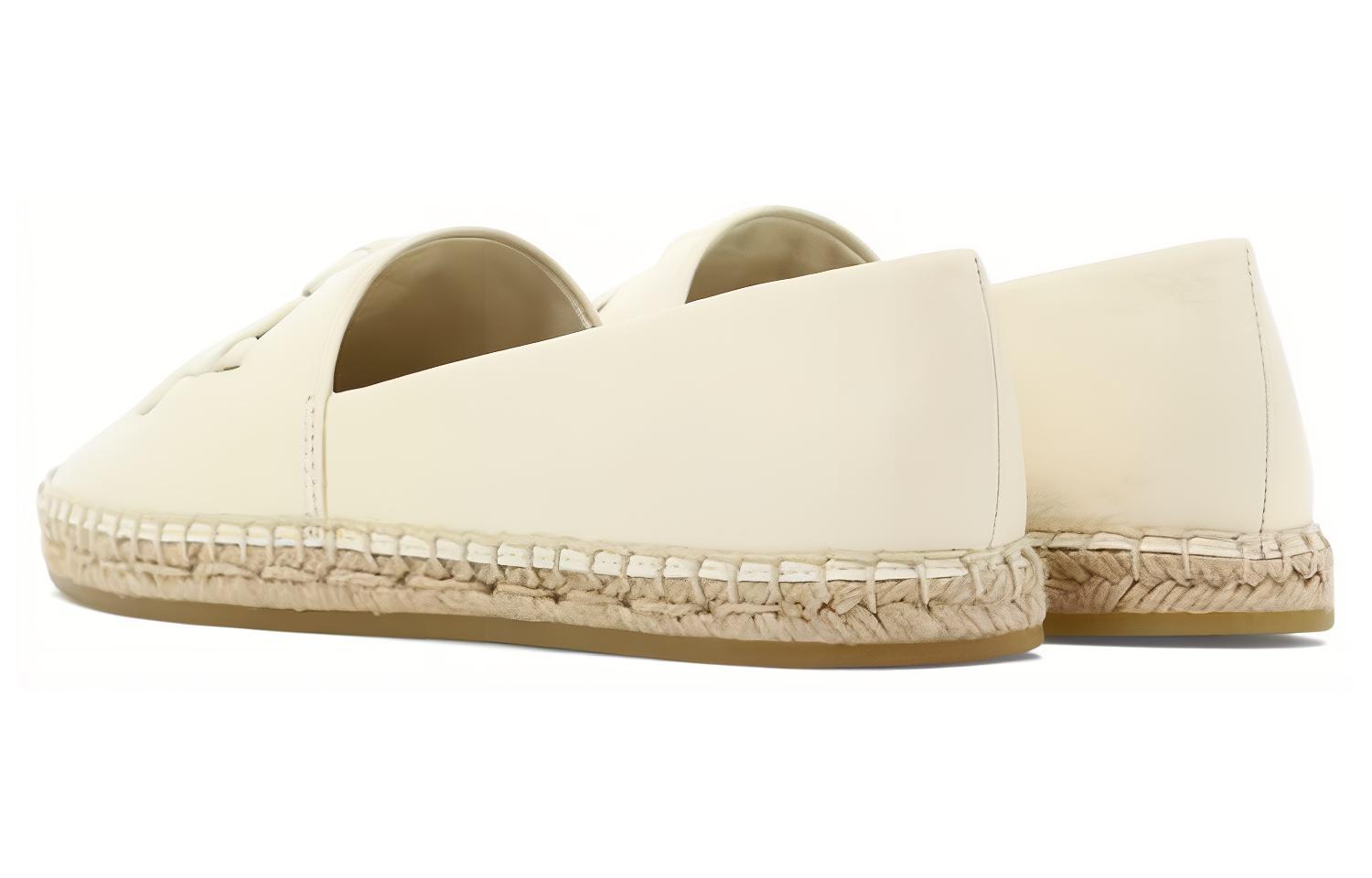 Shop (W) TORY BURCH Kulit Slip-On Rendah 'Putih' 144042-164