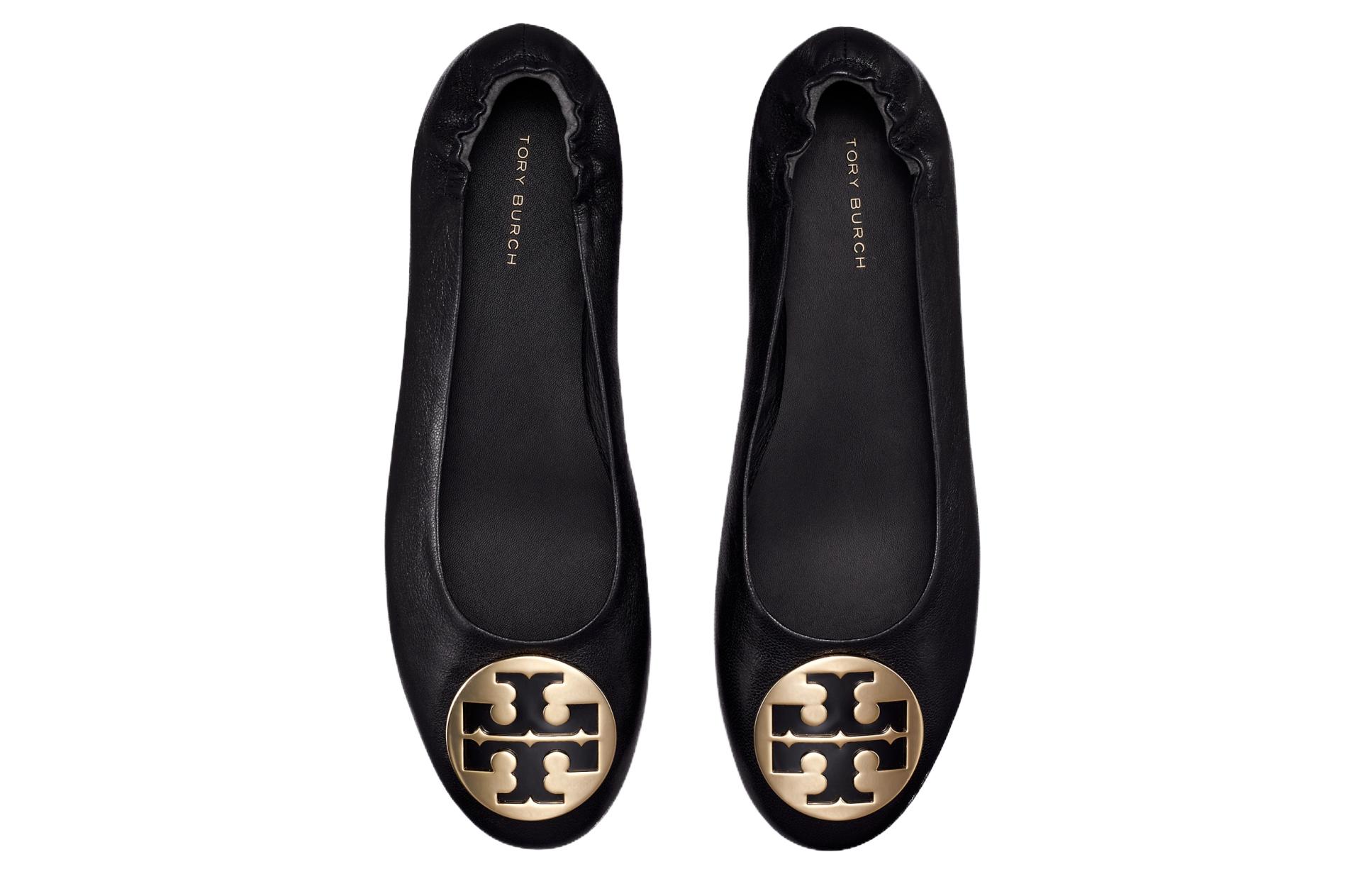 Shop (W) TORY BURCH Sepatu Kulit Hitam Round Toe Low-top 147379-001