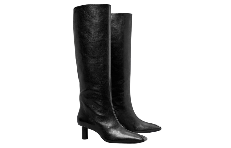 (W) TORY BURCH Leather Square-Toe High Boot 'Black Fashion' 圖 3