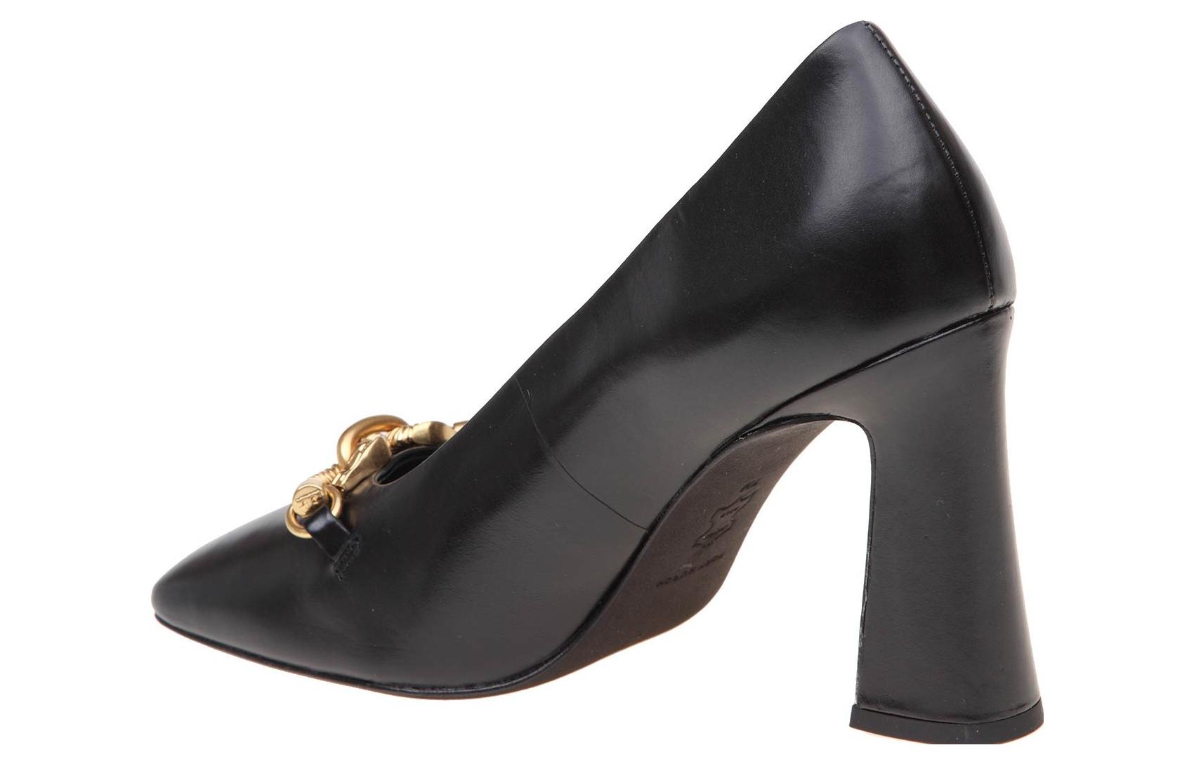 (W) TORY BURCH Leather Square-Toe Slide Heel 'Black' 圖 3