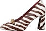 Buy (Women) TORY BURCH Leather Square-Toe Slip-On Block Heel 'Brown & White' 152746960960
