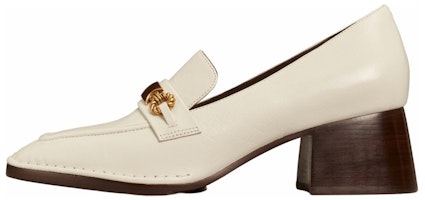 (Women) TORY BURCH Leather Tan 'Logo Clasp Block Heel' 134951-104 (Women) TORY BURCH Leather Tan 'Logo Clasp Block Heel' 134951-104