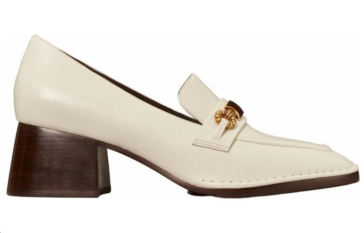 Order TORY BURCH 皮革 徽標夾扣 粗跟 高跟鞋 女款 米棕