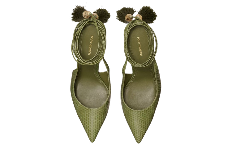 (W) TORY BURCH Leather Tassel Sandals 'Green' 圖 3