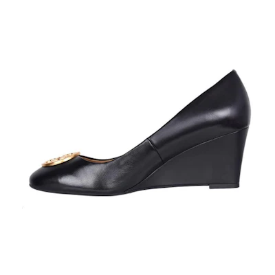 (W) TORY BURCH Leather Wedge 'Simplified Fashion Black'