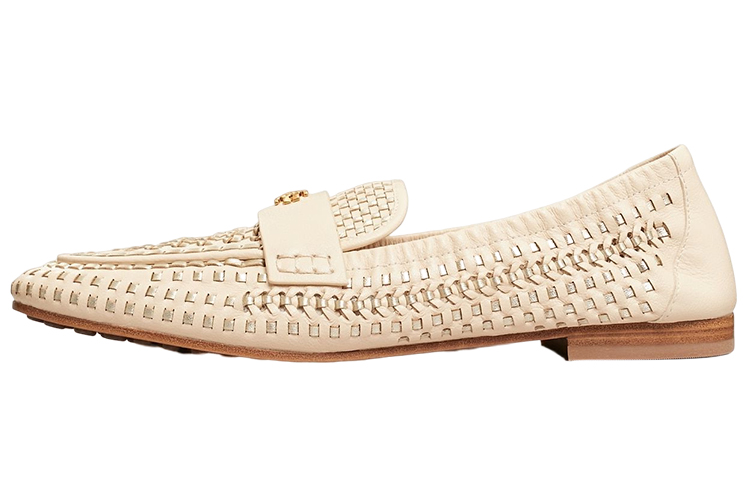 Buy (Women) TORY BURCH Leather Woven Logo Loafer 'White' 146612-250