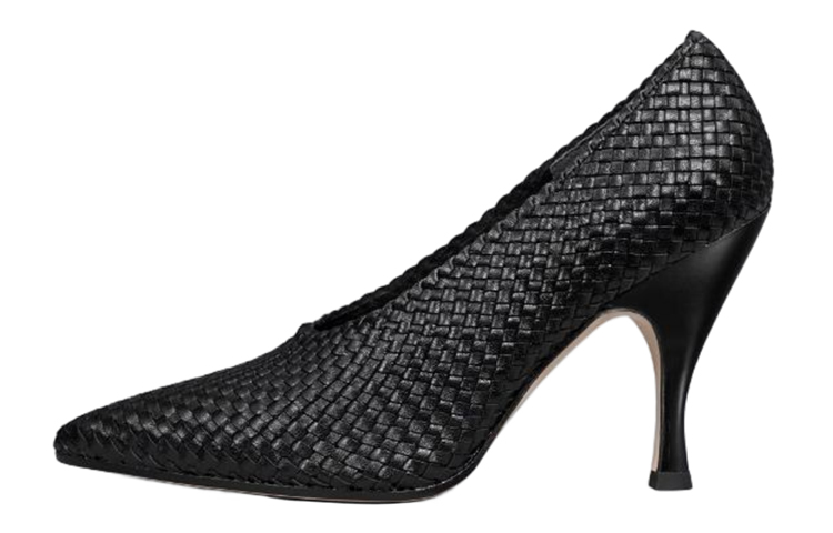 (W) TORY BURCH Leather Woven Stiletto 'Black'