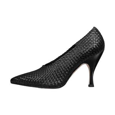 (W) TORY BURCH Leather Woven Stiletto 'Black'
