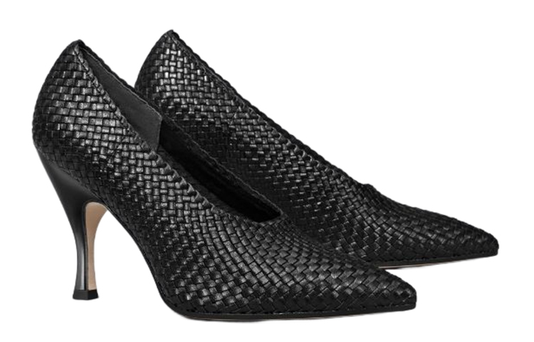 (W) TORY BURCH Leather Woven Stiletto 'Black' 圖 3