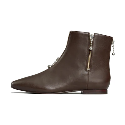 (W) TORY BURCH Leather Zip 'Fashion Boot Brown'
