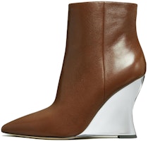 (Women) TORY BURCH Leather Zip Wedge Ankle Boot 'Brown' 144468-200 (Women) TORY BURCH Leather Zip Wedge Ankle Boot 'Brown' 144468-200