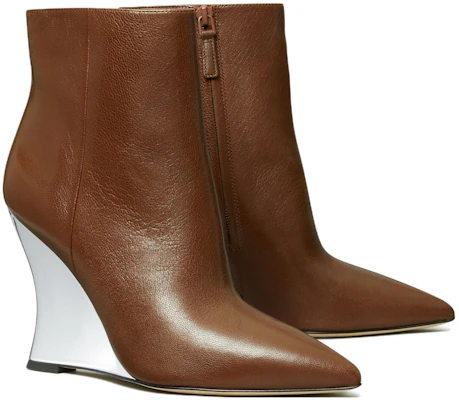 (Women) TORY BURCH Leather Zip Wedge Ankle Boot 'Brown' 144468-200 Lookbook (Women) TORY BURCH Leather Zip Wedge Ankle Boot 'Brown' 144468-200