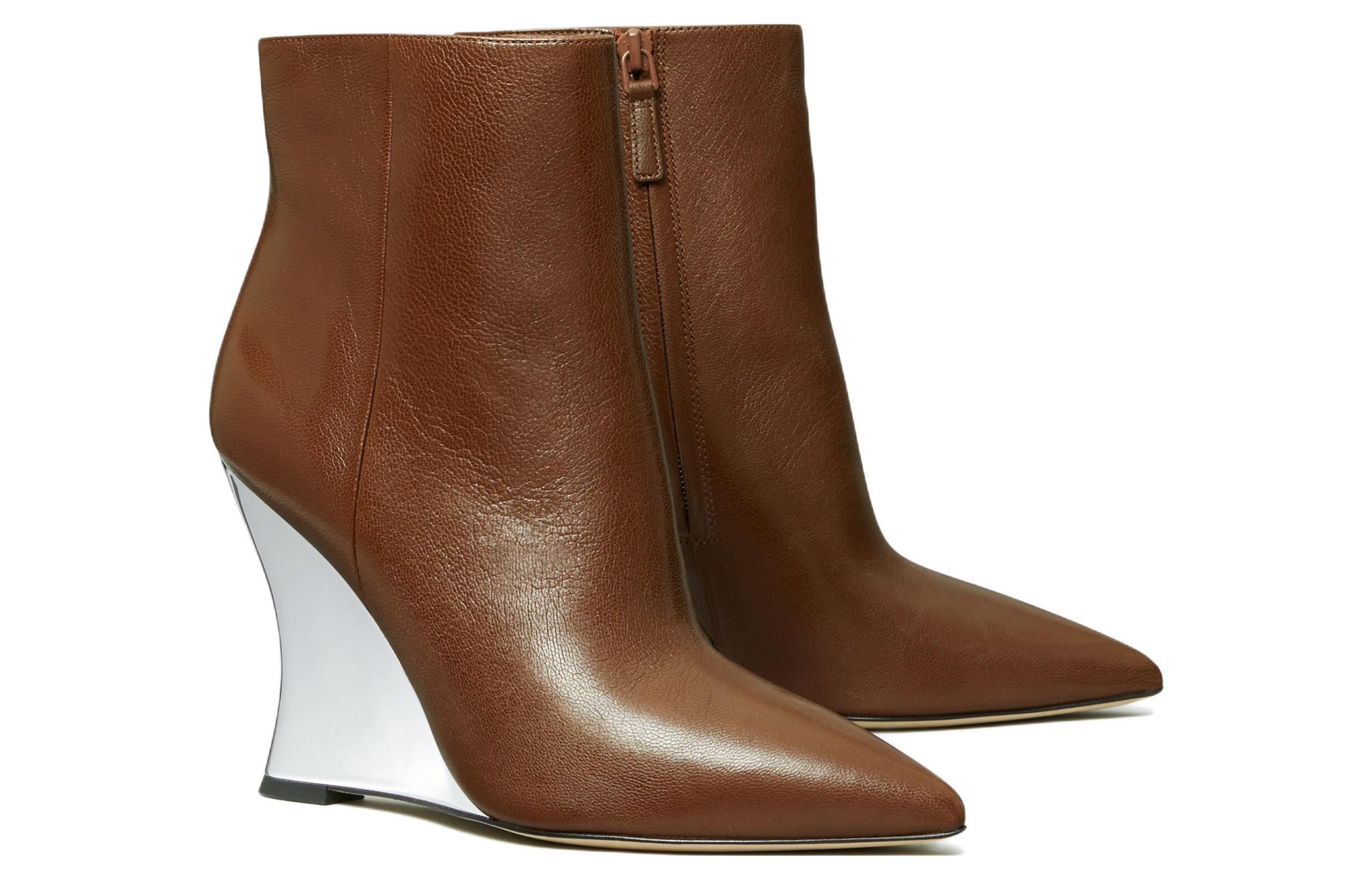 Lookbook (W) 토리버치 가죽 웨지 앵클부츠 (브라운) 144468-200