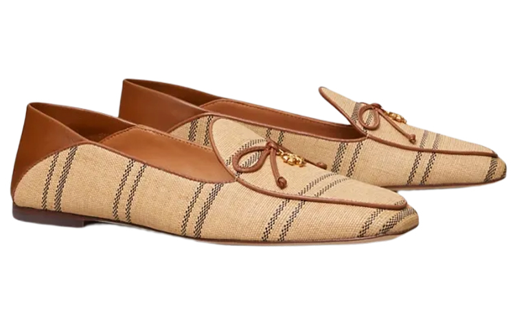 (W) TORY BURCH Loafer 'Warm Brown Basket Weave Stripe' 圖 2