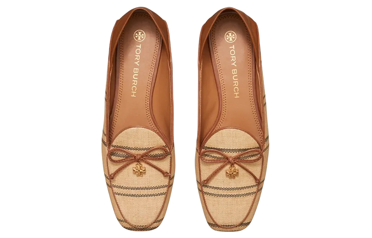(W) TORY BURCH Loafer 'Warm Brown Basket Weave Stripe' 圖 3