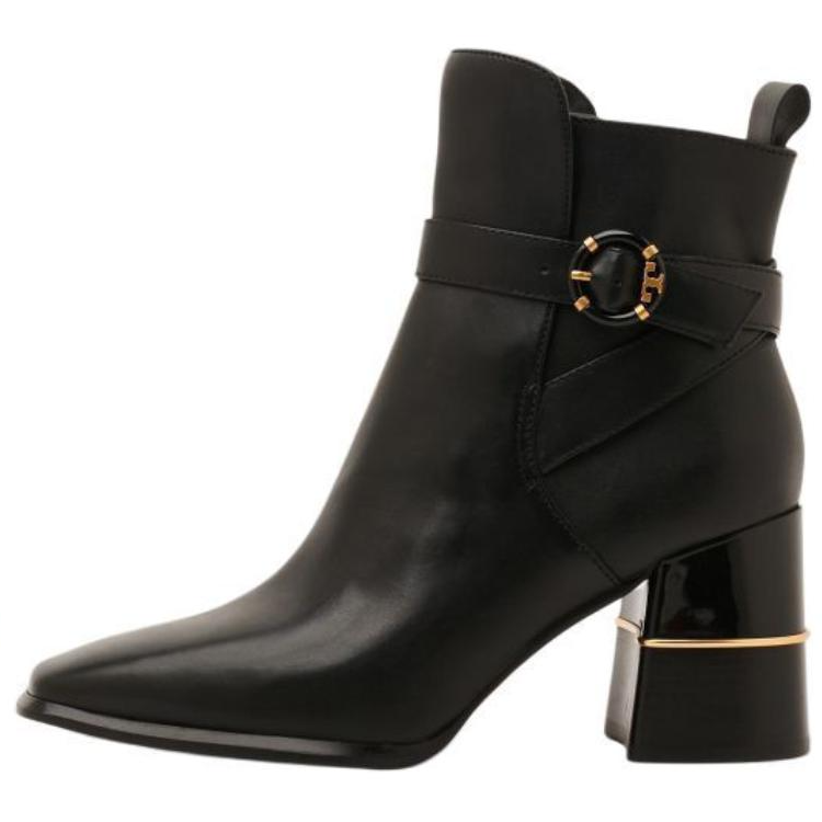 (W) TORY BURCH Logo Buckle High Heel Bootie 'Black Fashion'