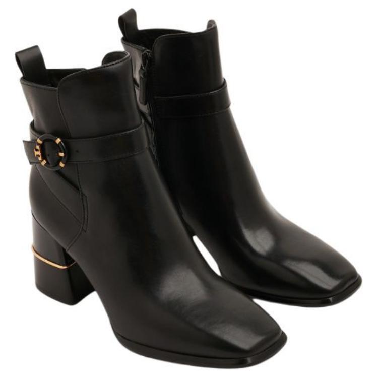 (W) TORY BURCH Logo Buckle High Heel Bootie 'Black Fashion' 圖 3