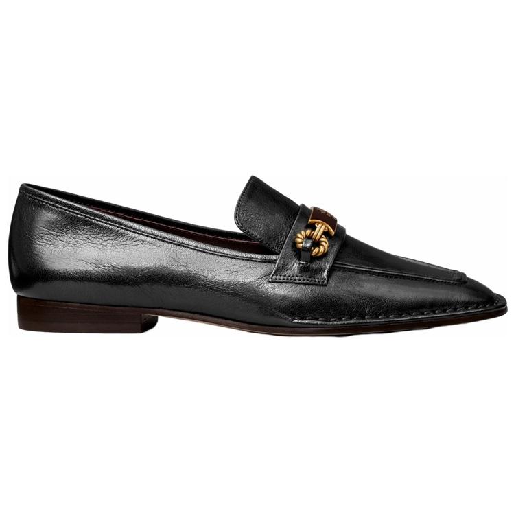 (W) TORY BURCH Logo Buckle Leather Loafers 'Black' 圖 2
