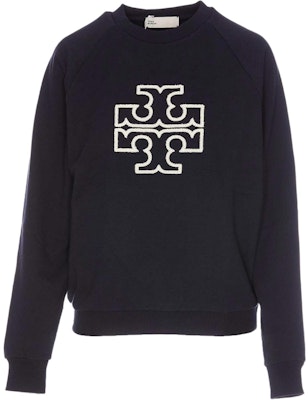 (W) TORY BURCH Logo Bordir Crewneck Navy Blue Sweatshirt Wanita. 146188-405 Buy (W) TORY BURCH Logo Bordir Crewneck Navy Blue Sweatshirt Wanita. 146188-405
