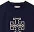 Purchase (W) TORY BURCH Logo Bordir Crewneck Navy Blue Sweatshirt Wanita. 146188-405