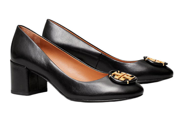 Order (W) TORY BURCH Tacones de Cuero con Logo 'Negro' 78776-006