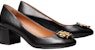 (W) TORY BURCH Kasut Tumit Tinggi Kulit Logo 'Hitam' 78776-006