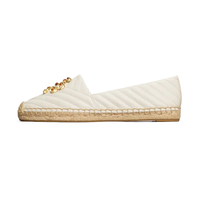 (W) TORY BURCH Logo Shearling Lined Espadrille 'White'