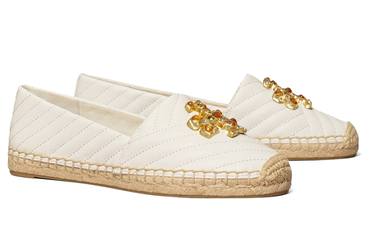 Lookbook (W) TORY BURCH Espadrille Logo Bulu Putih 82454-104