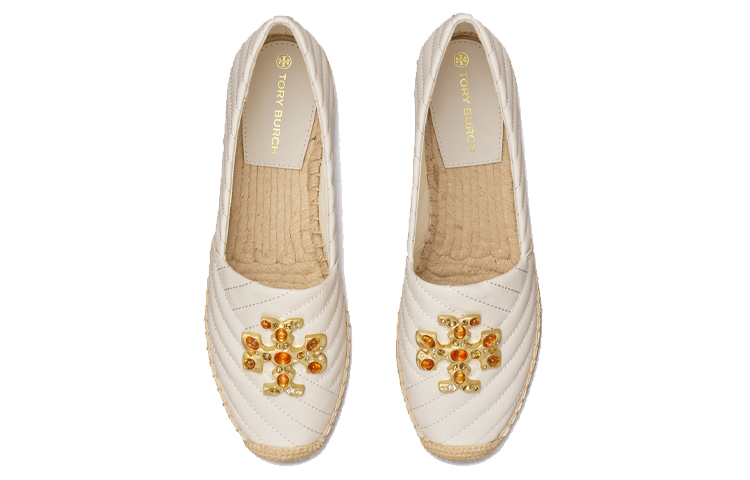 Shop (W) TORY BURCH Espadrille Logo Bulu Putih 82454-104