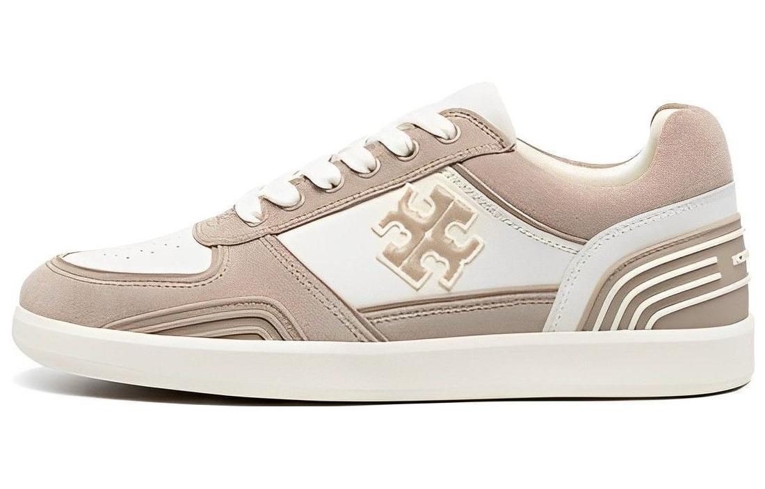 (Women) TORY BURCH Low-Top Ivory Sneakers - Round Toe, Comfortable, Durable. 155626-201