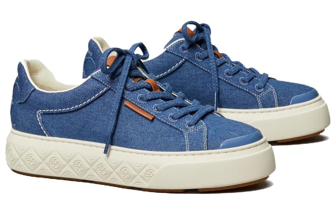 Order (W) TORY BURCH Low-Top Sneaker 'Blue Lace-Up' Kasut Rendah Biru. 150228-400