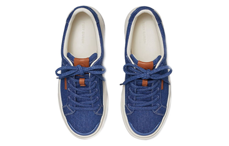 Lookbook (W) TORY BURCH Low-Top Sneaker 'Blue Lace-Up' Kasut Rendah Biru. 150228-400