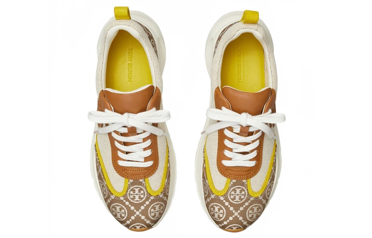 Lookbook (W) TORY BURCH Lage Sneakers ''Wit Geel'' 136861-201