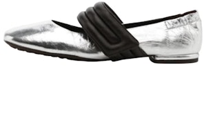(Women) TORY BURCH Mary Jane Ballet Flat 'Silver' 141200-100 (Women) TORY BURCH Mary Jane Ballet Flat 'Silver' 141200-100