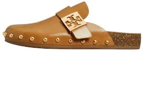 (Women) TORY BURCH Mellow Mule Leather Closed-Toe Clog Slippers Brown 154448-776 (Women) TORY BURCH Mellow Mule Leather Closed-Toe Clog Slippers Brown 154448-776