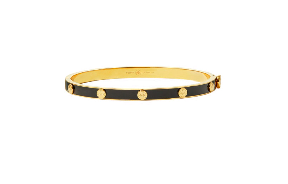 Lookbook (W) Tory Burch Gelang Wanita Miller Enamel Stainless Steel Hitam/Emas. 155538-720