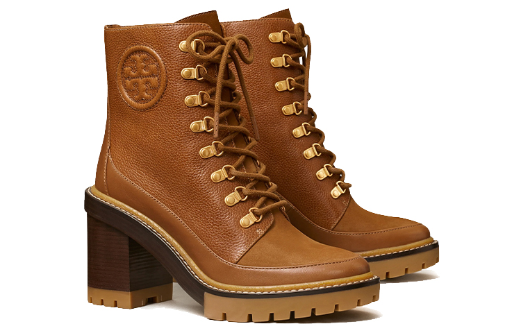 (W) TORY BURCH Miller Mixed-Materials Lug Boot 'Brown' 圖 3