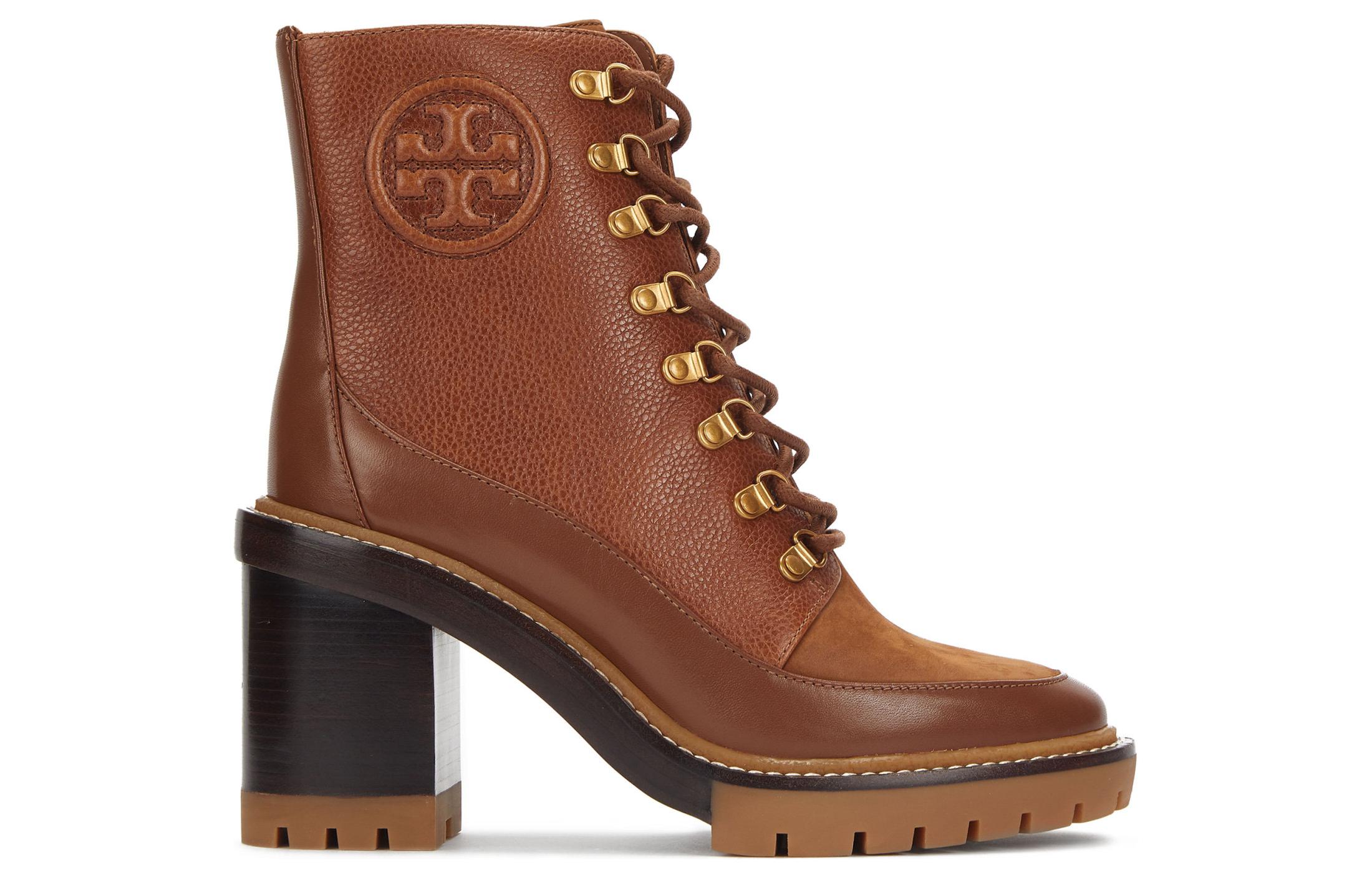 (W) TORY BURCH Miller Mixed-Materials Lug Boot 'Brown' 圖 4