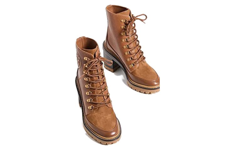 (W) TORY BURCH Miller Mixed-Materials Lug Boot 'Brown' 圖 6