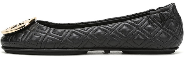 (Women) TORY BURCH Minnie 'Black Gold Logo' 50736-002 (Women) TORY BURCH Minnie 'Black Gold Logo' 50736-002