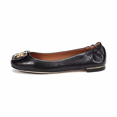 (W) TORY BURCH Minnie 'Black Logo'